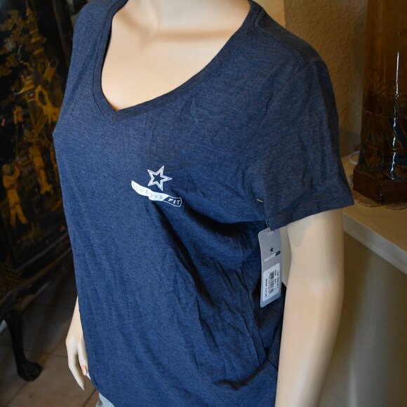Dallas Cowboys Cowboy FIT NFL V Neck Women's Blue Heather TEE NWT - Picture 5 of 6